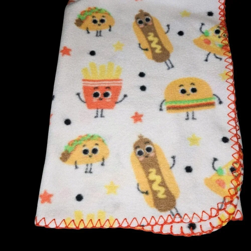 Comfort Bay For Kids Food Blanket Cream Plush Taco French‎ Fries Cheeseburgers